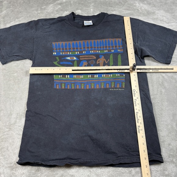 Vintage British Museum Shirt Mens Medium Hieroglyphics‎ Egyptian Screen Star 90s - Picture 6 of 6